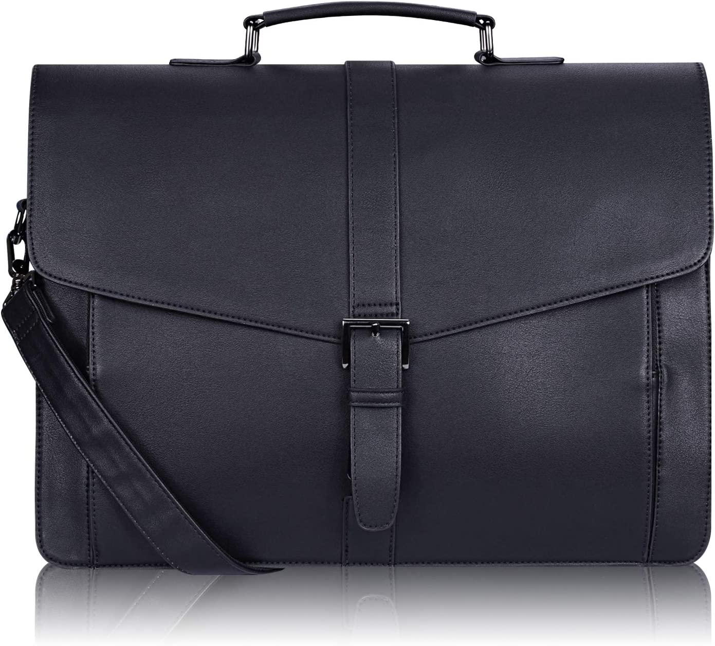 ESTARER Men's Leather Briefcase for Travel/Office/Business 15.6 Inch Laptop Messenger Bag - Image 1